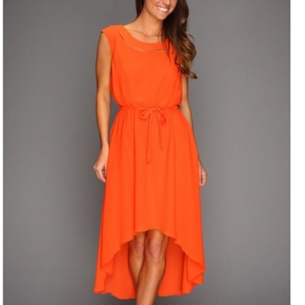 Jessica Simpson Orange High-Low Tie Front Sundress Size L